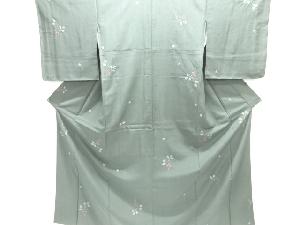 絞り萩模様縦節紬着物